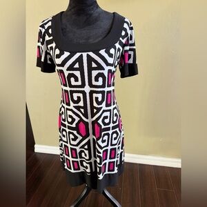 Blue Sage Geometric Design Dress